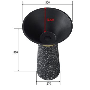 VASQUE TAM TAM ZENITH MARBLE Size:480x480x850mm - 4029A-2