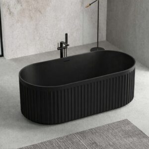 BAIGNOIRE FREE STANDING Q190-B BLOOM ROND BLACK 1700x800x580 mm