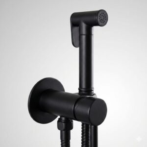 Douchette noire mat BENICASSIM mélangeur simple d’eau chaude et froide