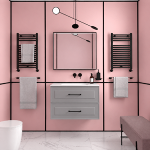 Meuble de salle de bain Renoir 600 2 tiroirs Moon Grey +  Vasque IBERIA EN PORCELAINE BLANCHE 60CM